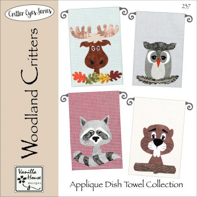 Woodland Critters Applique Dish Towels