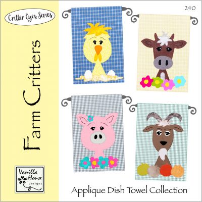 Back Yard Critters Applique Dish Towels