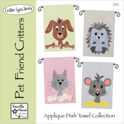 Pet Friend Critters Applique Dish Towels