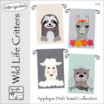 Wild Life Critters Applique Dish Towels