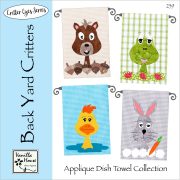 Back Yard Critters Applique Dish Towels