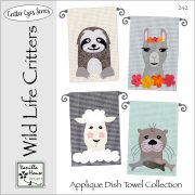 Wild Life Critters Applique Dish Towels